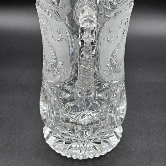 Handcrafted Vintage Hofbauer Crystal Dragon Pitcher - 1950s German Lead Crystal - Picture 7 of 8